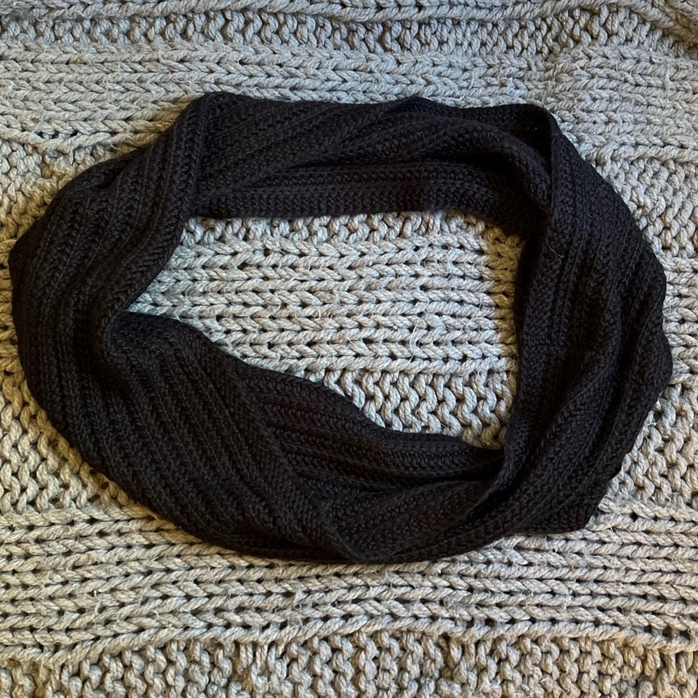 Coach Black Knit Infinity Scarf